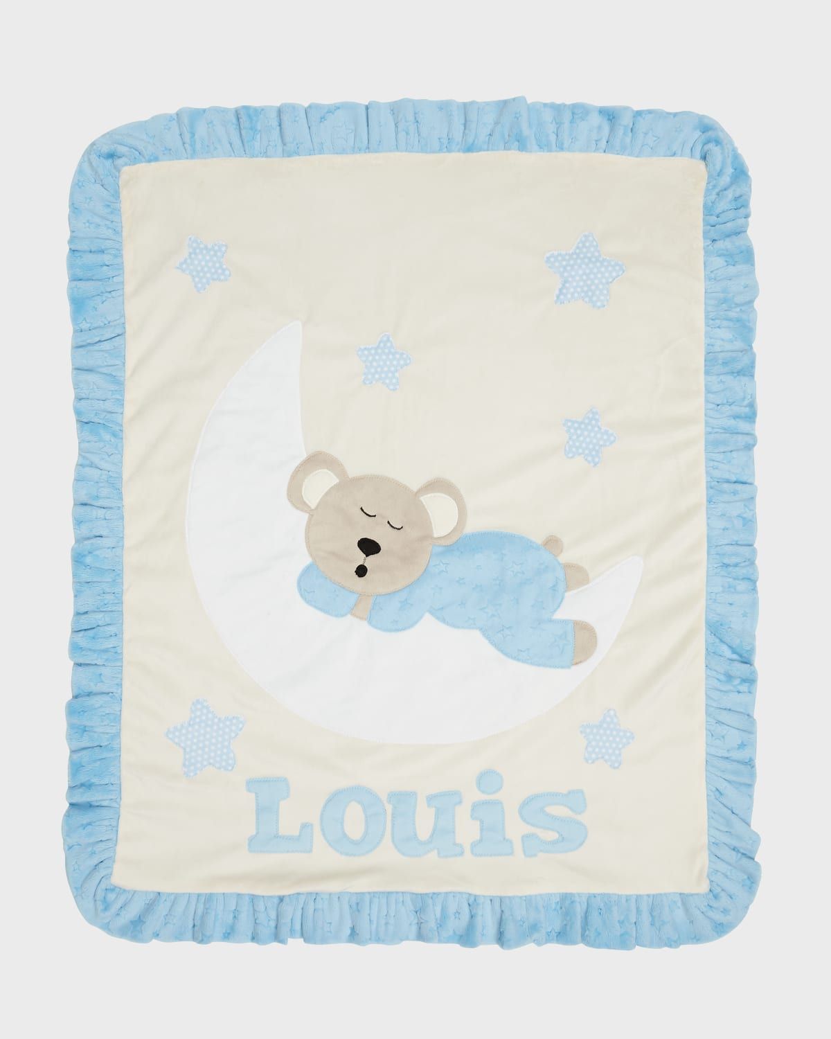 Personalized Goodnight Teddy Plush Blanket, Blue