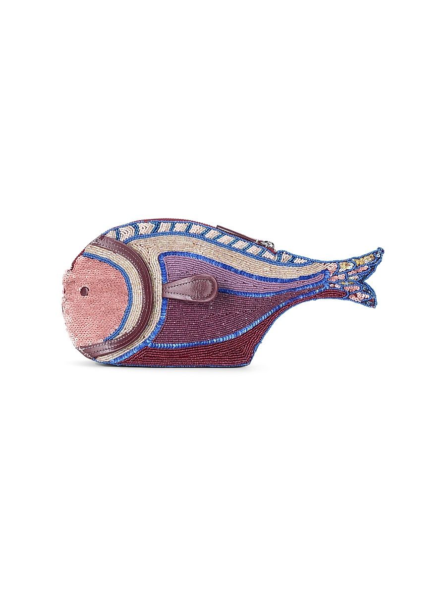 Women's Pesce Beaded Clutch - Ultraviolet
