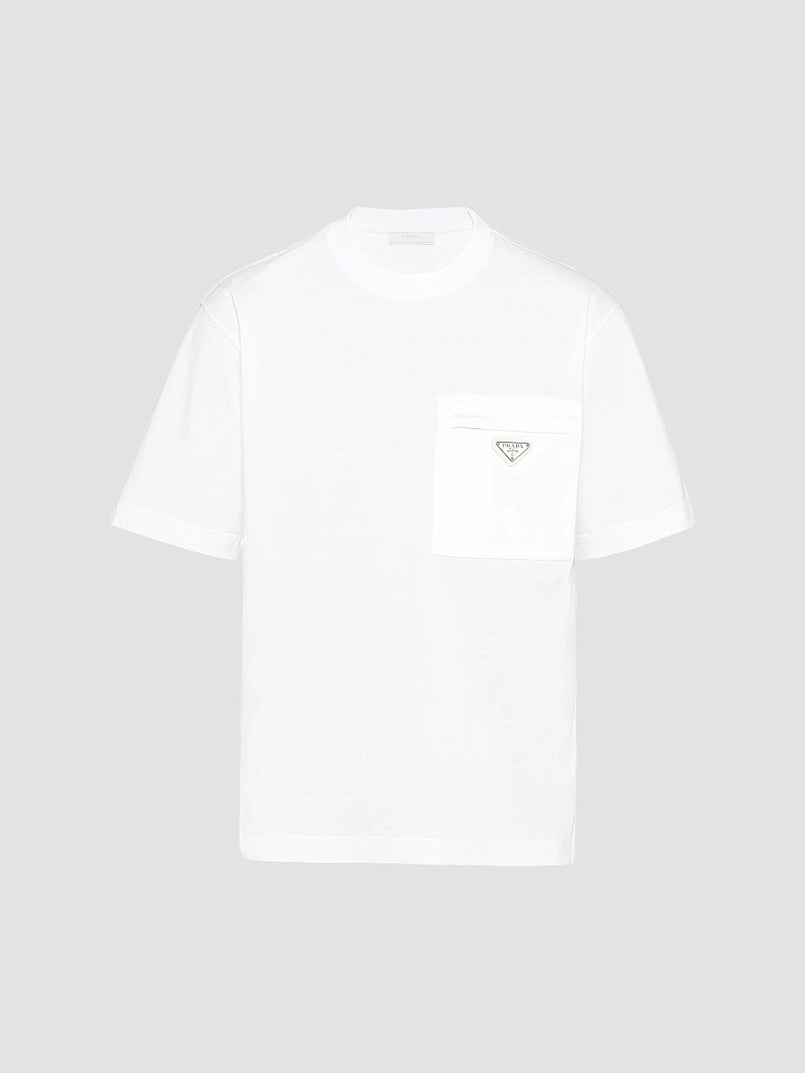 Prada Men's Re-Nylon and Jersey T-Shirt - White - Size XS