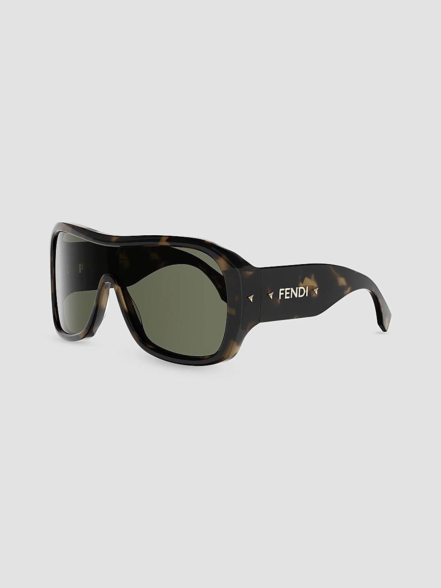 Men's Fendi Screen Round Sunglasses - Green