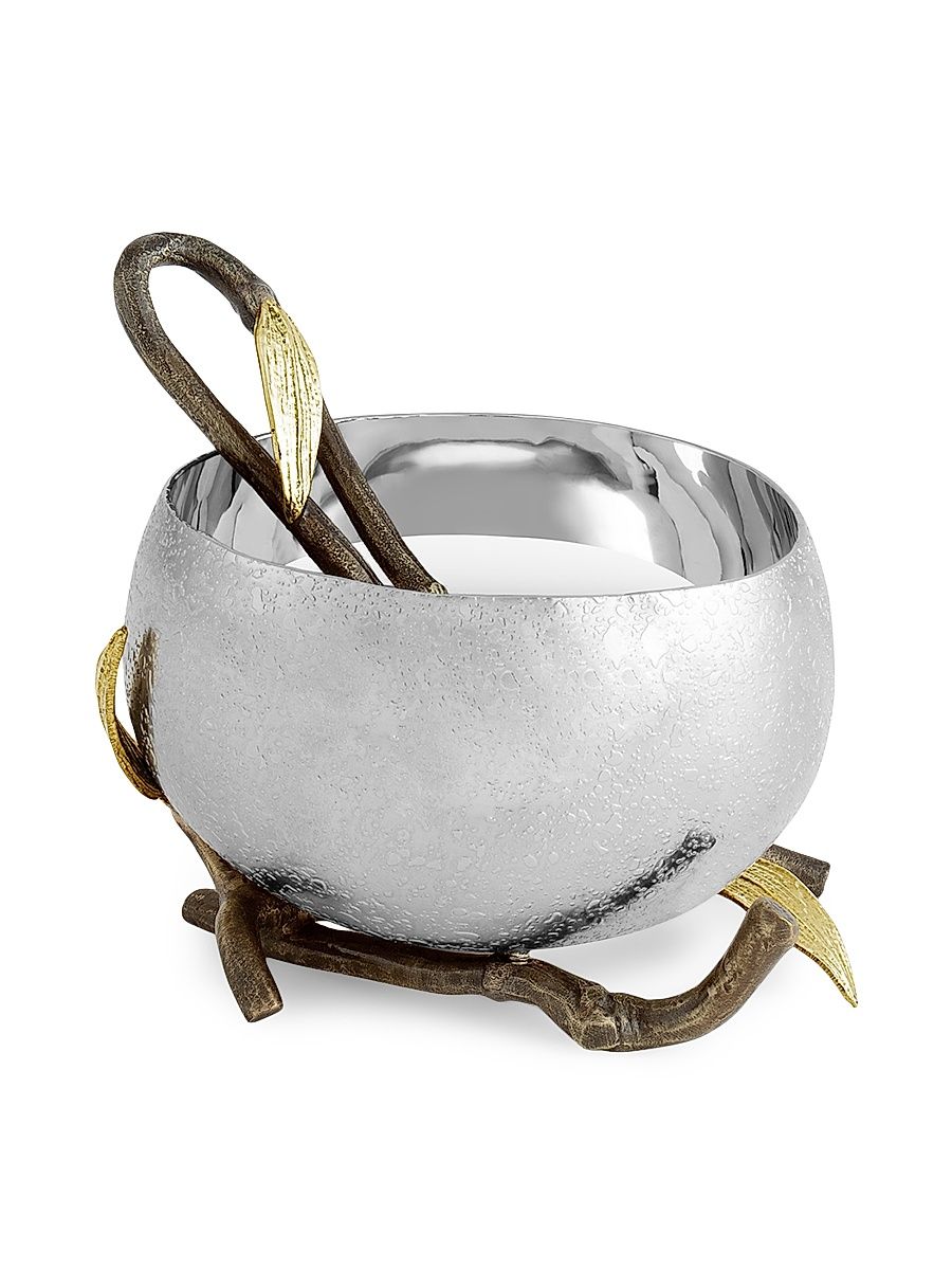 Zen Garden Nut Bowl & Spoon - Silver