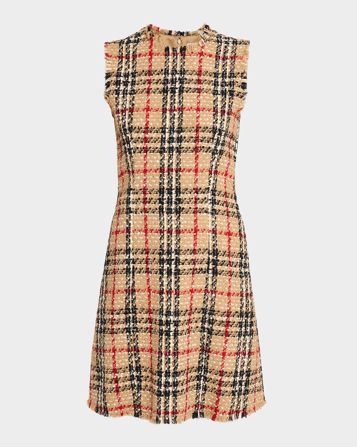 Abigail Check Wool-Blend Bouclé Mini Dress