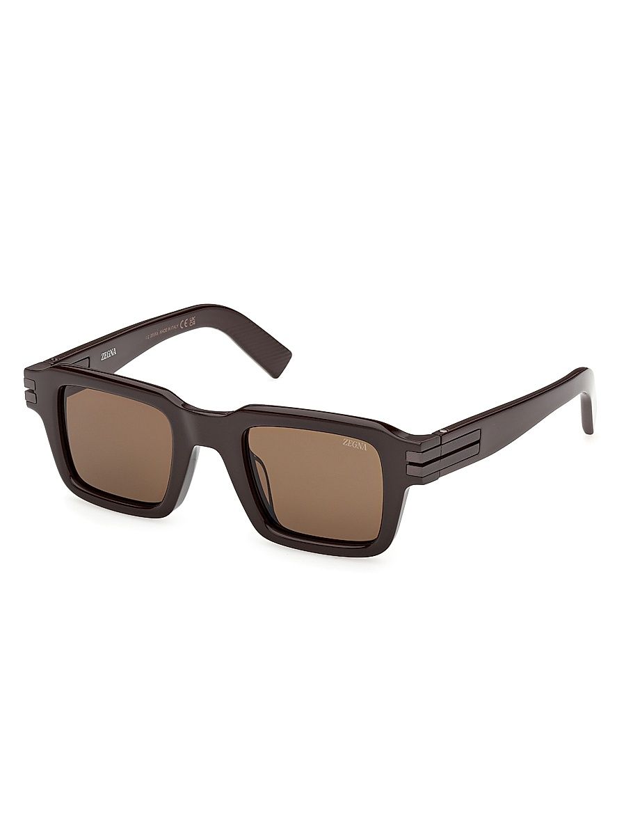 Men's 48MM Square Sunglasses - Dark Brown