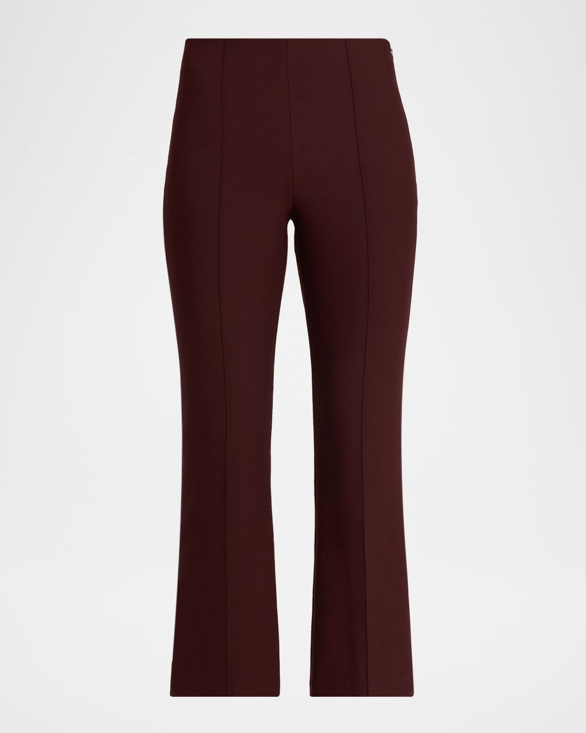 Cropped Flare-Leg Pintuck Pants