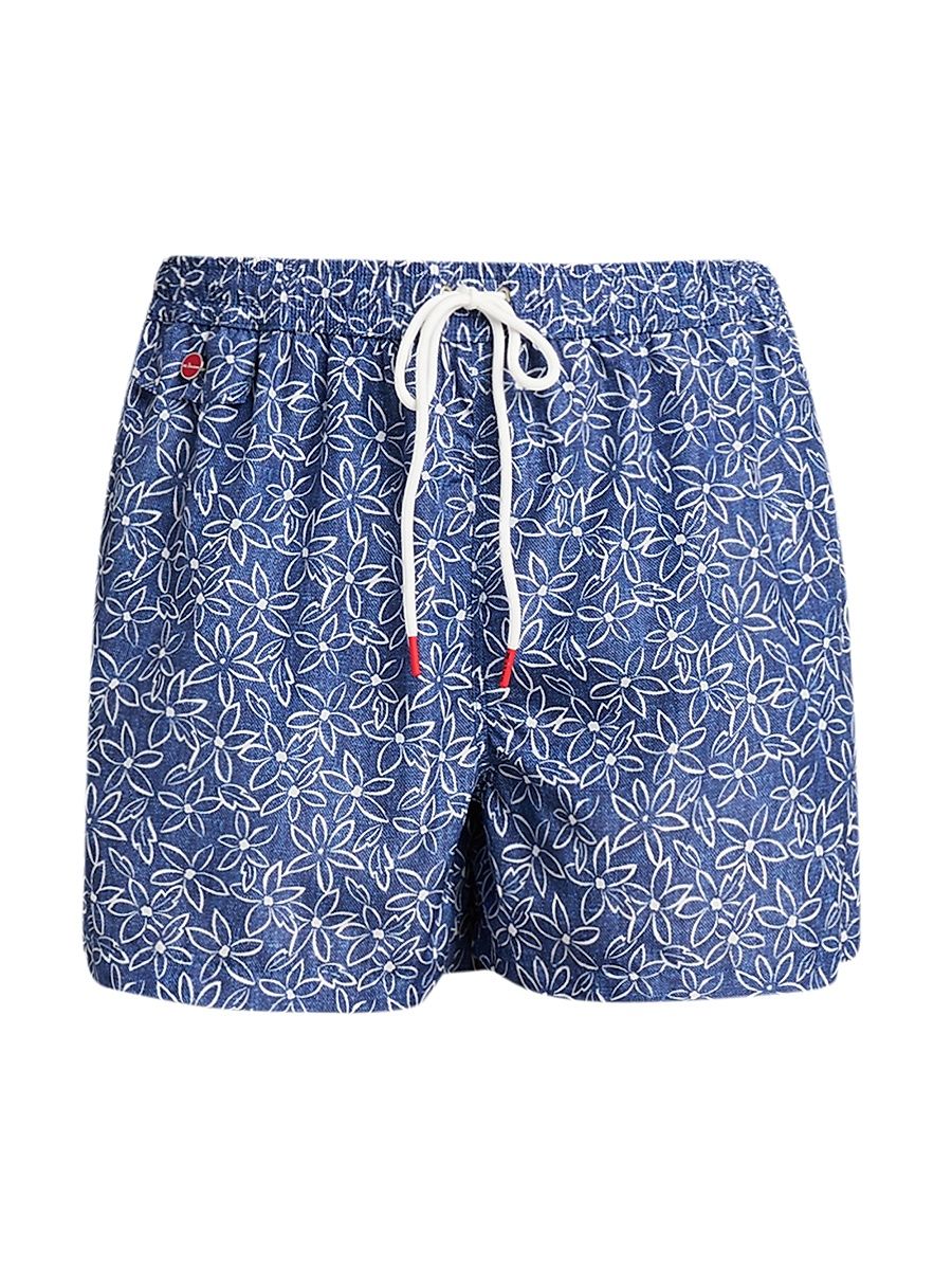 Men's Floral Swim Shorts - Blue - Size XXL