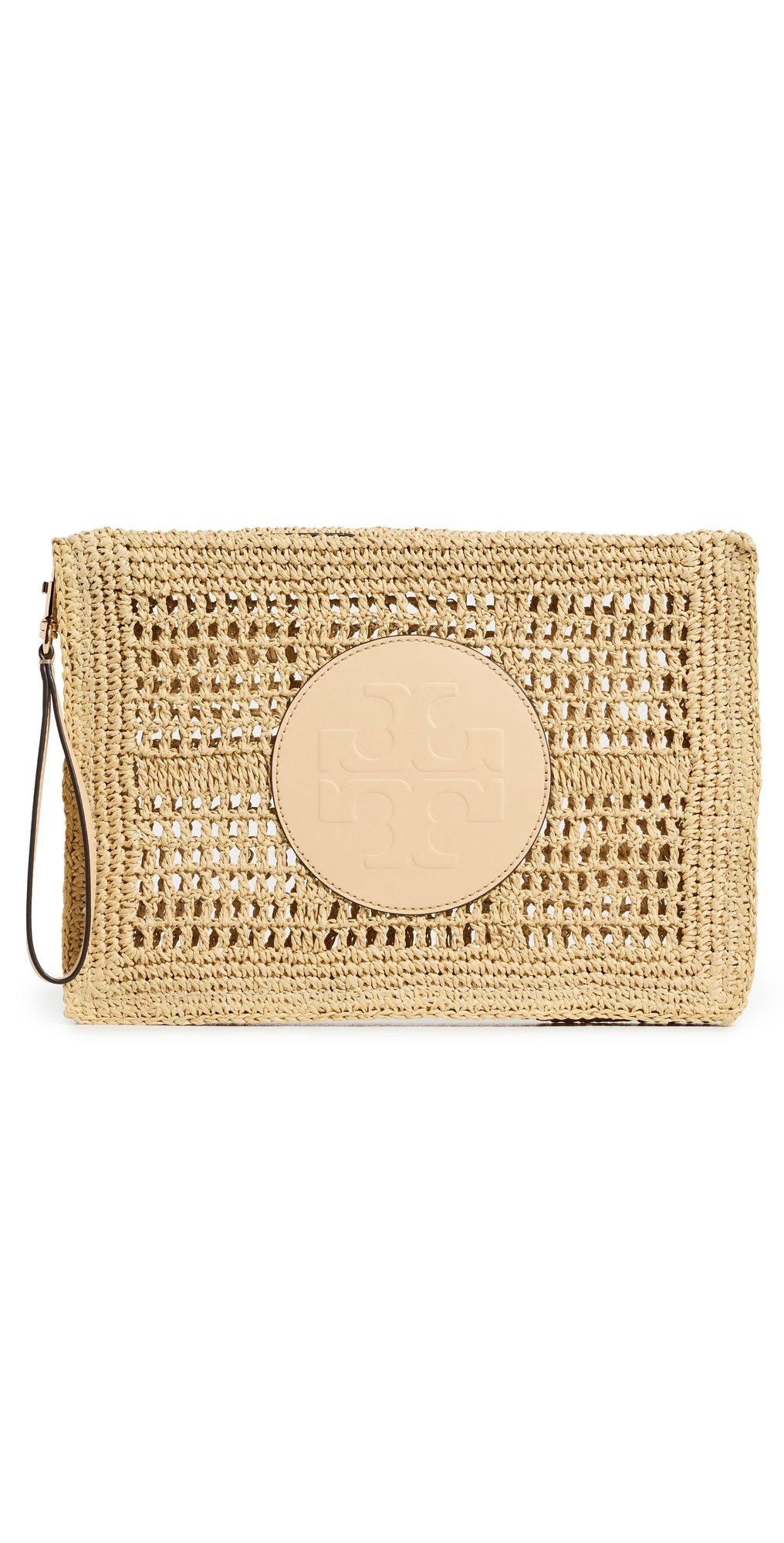 Tory Burch Ella Hand-Crocheted Pouch Natural One Size