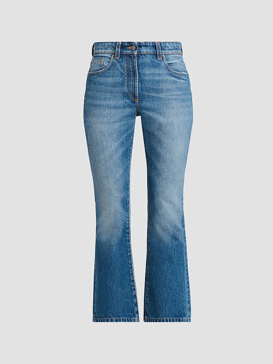Women's Stone-Wash Crop Slim Jeans - Light Blue - Size 25