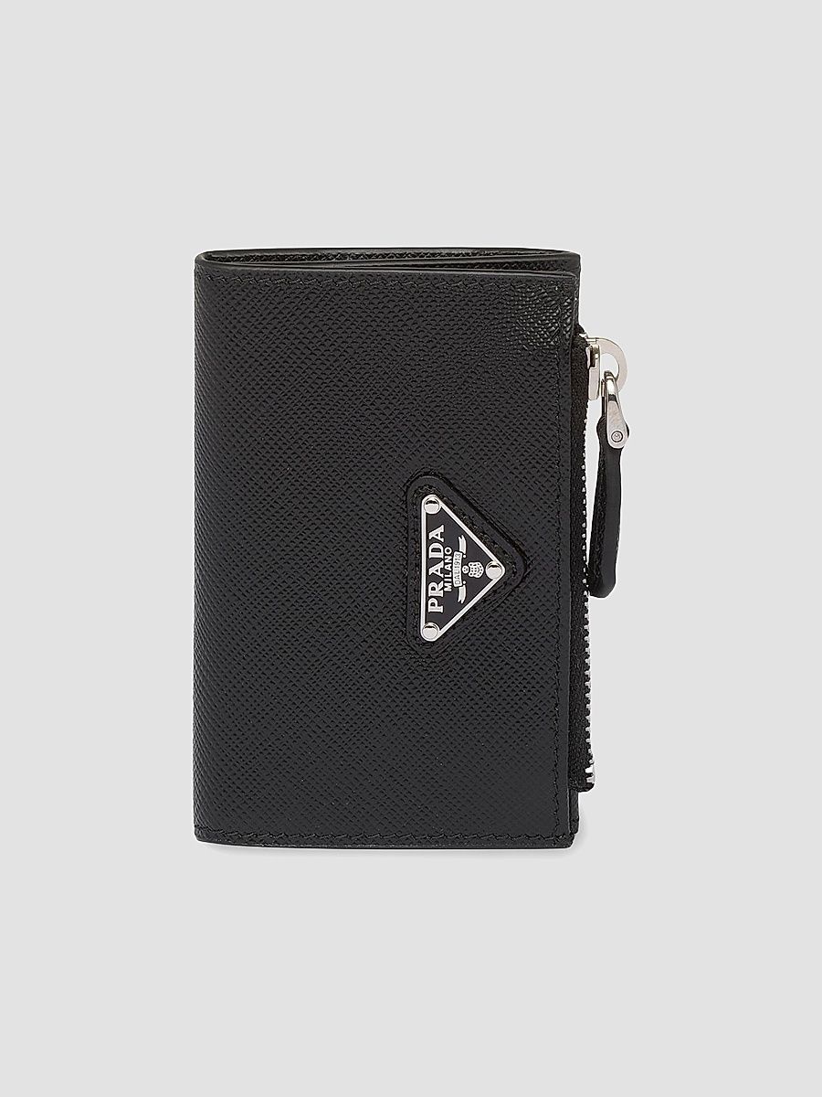 Prada Women's Saffiano Leather Card Holder - Black