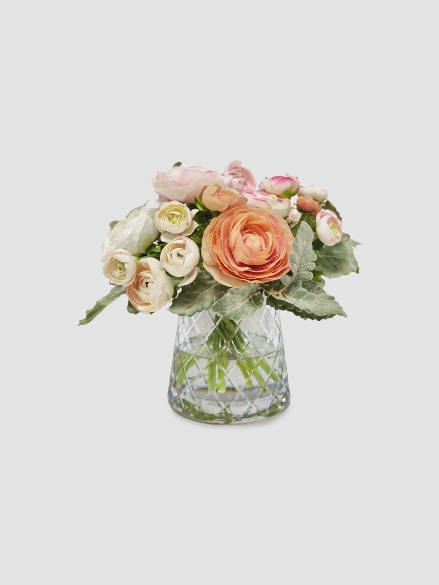 Winward Home Newness Artificial Ranunculus Floral Arrangement - Multi Color