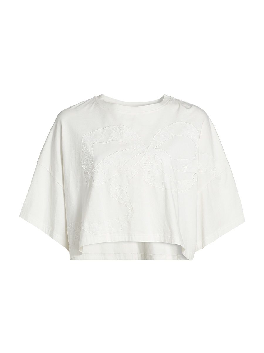 Women's Angelle Crop T-Shirt - Sugar White - Size Large