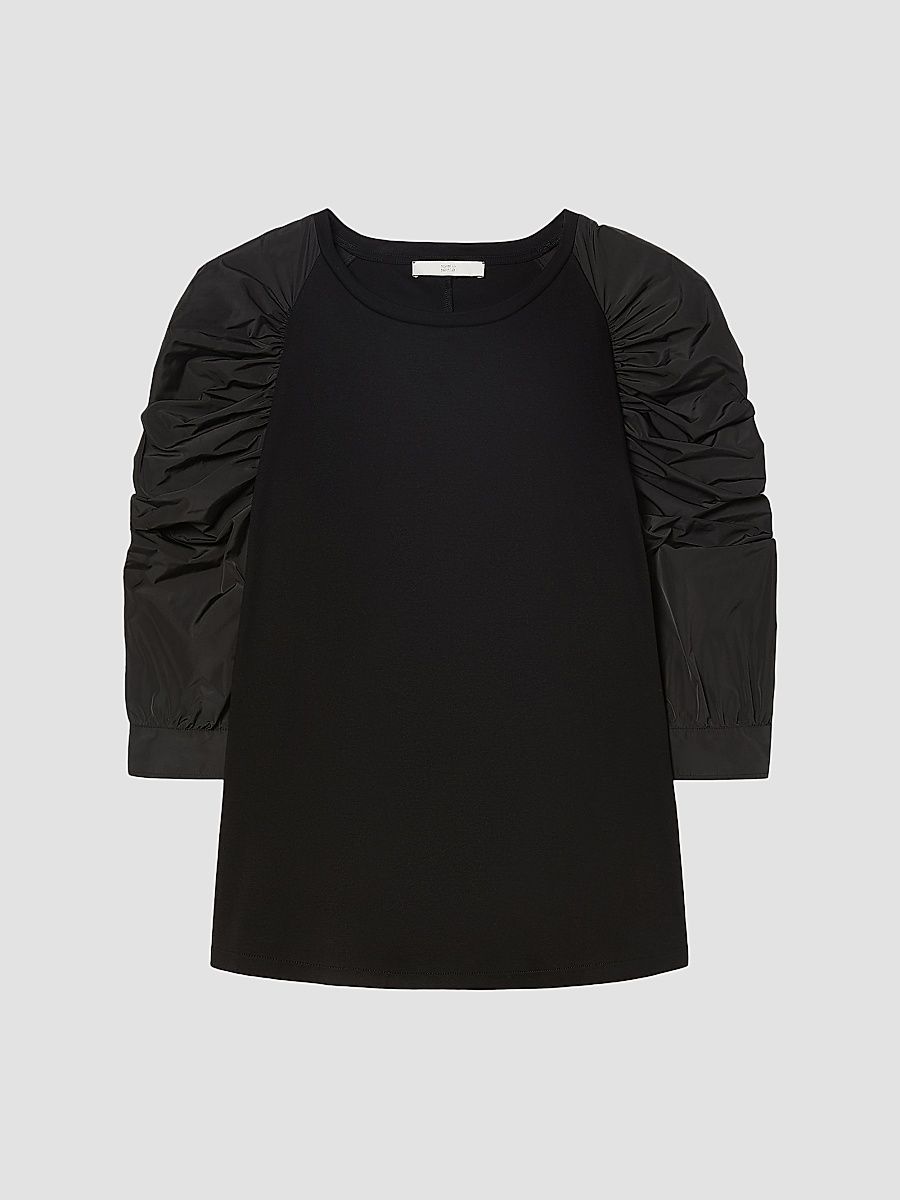 Women's Jersey and Taffeta T-Shirt - Black - Size XXL
