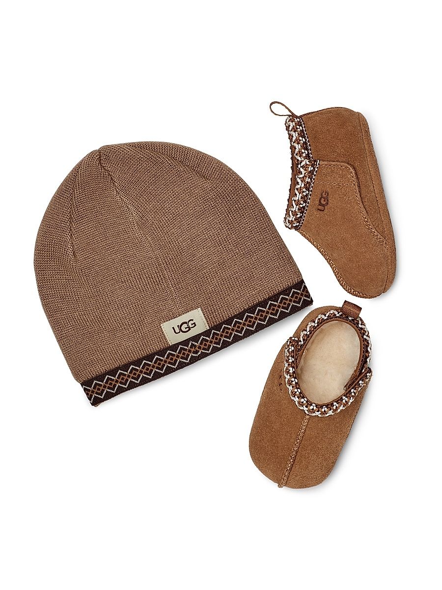 Baby's Tasman & Beanie Set - Chestnut - Size Newborn