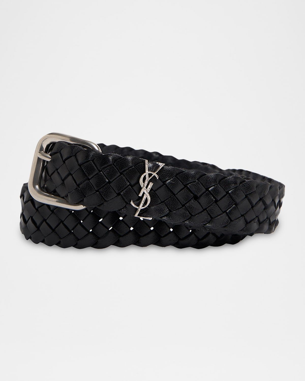 Men & apos;s Cassandre YSL Woven Leather Belt