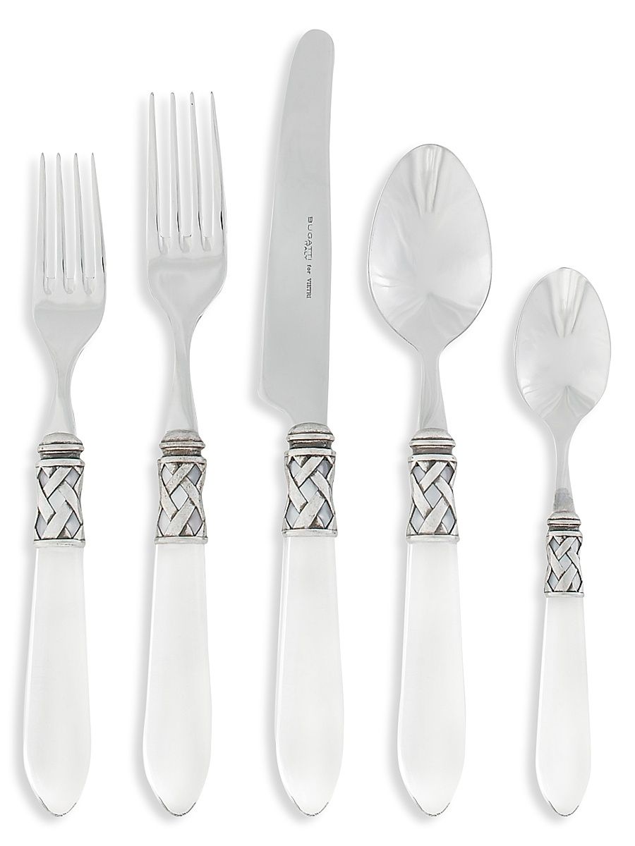 Aladdin Antique Aqua 5-Piece Flatware Set - Clear