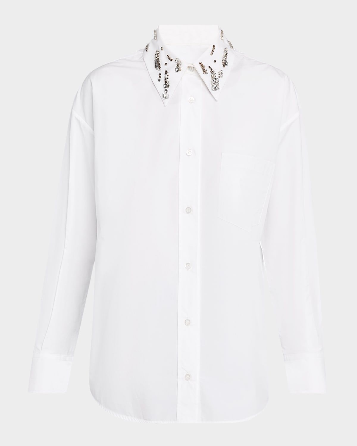 Crystal-Embellished Cotton Shirt