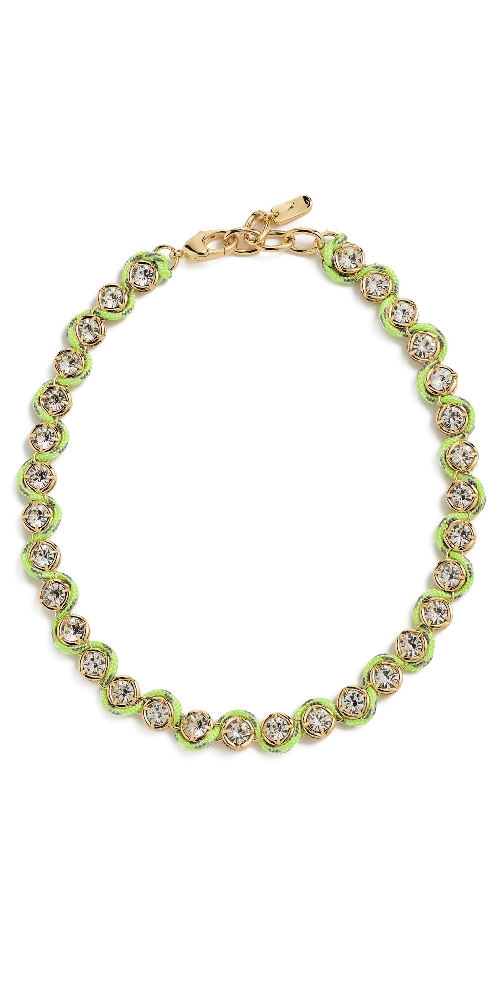 Logan Tay Paracord Pave Chain Necklace Gold One Size