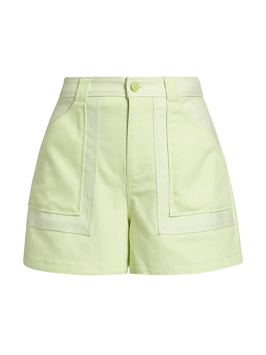 Women's Sanam Twill Colorblocked Shorts - Pistachio Light Pistachio - Size 16