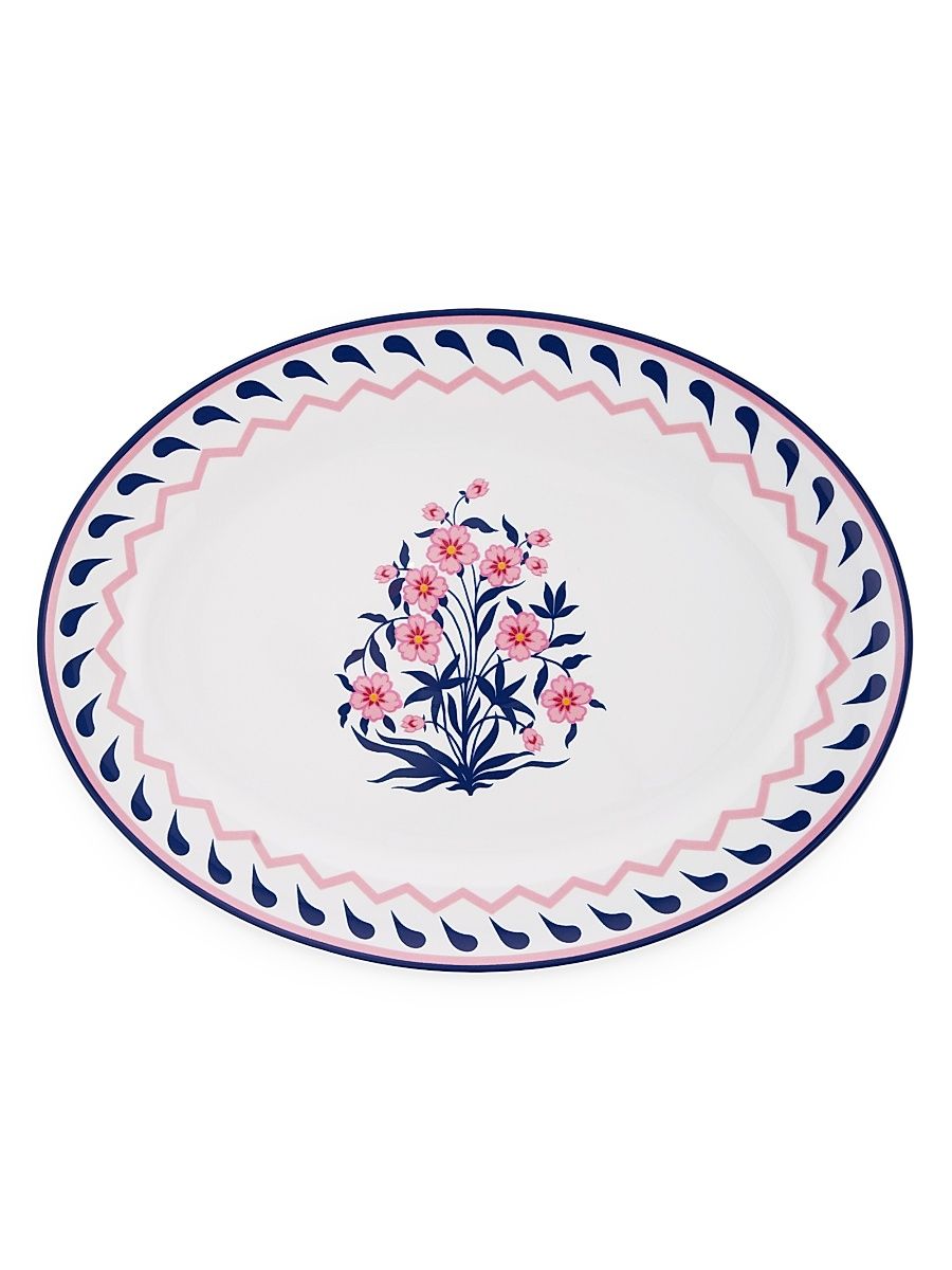 Jaipur Oval Platter - Pink Blue