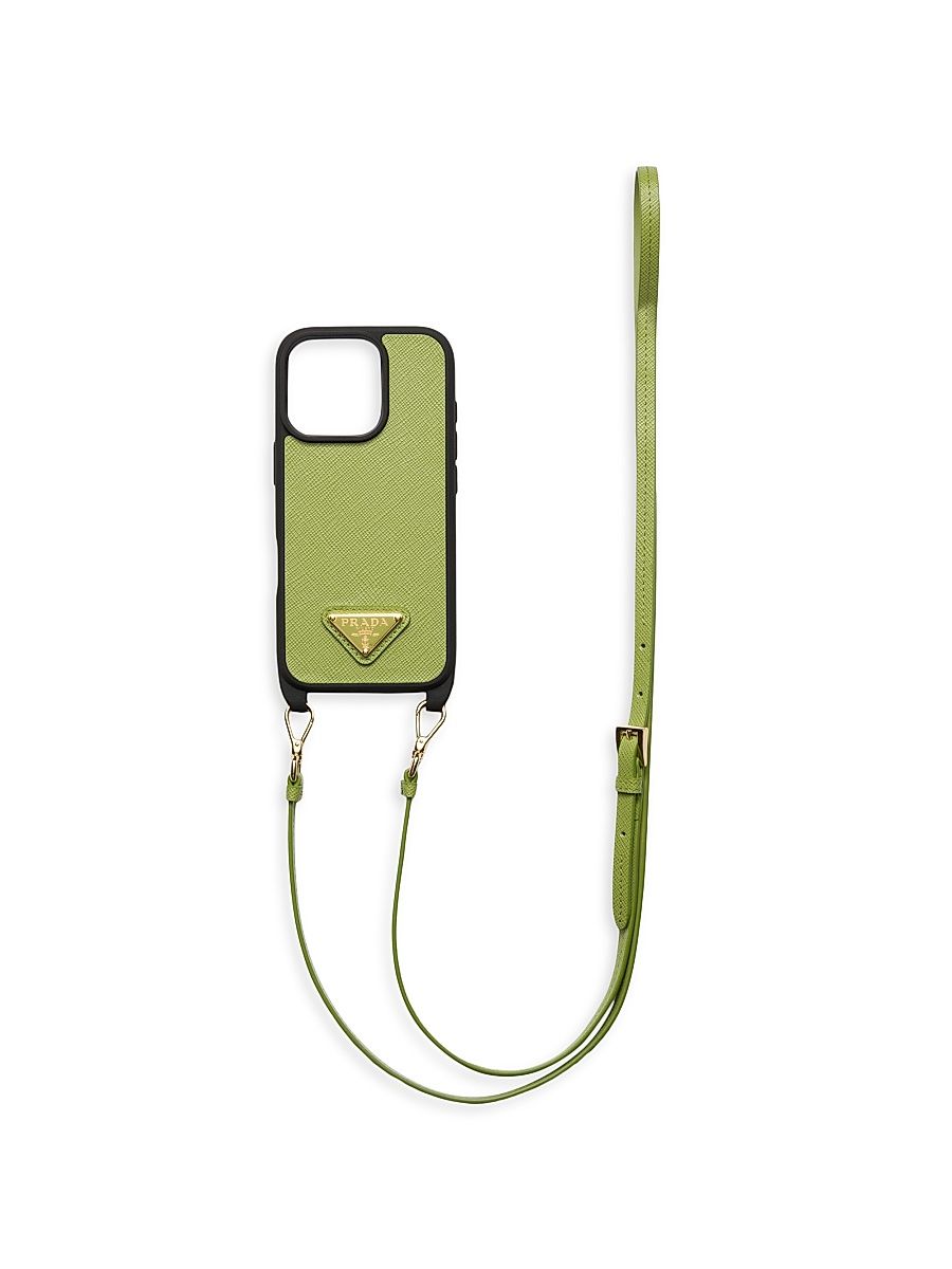 Saffiano Leather Case For iPhone 16 Pro - Green