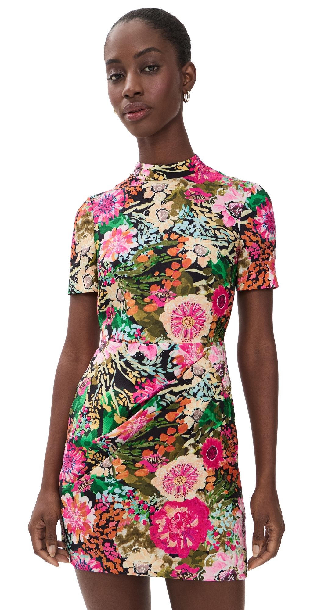 SALONI Draped Mini Dress Aster Fuchsia 12