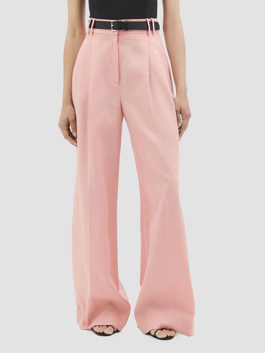 Another Tomorrow Women's Linen Bermuda Pants - Seashell Pink - Size 8
