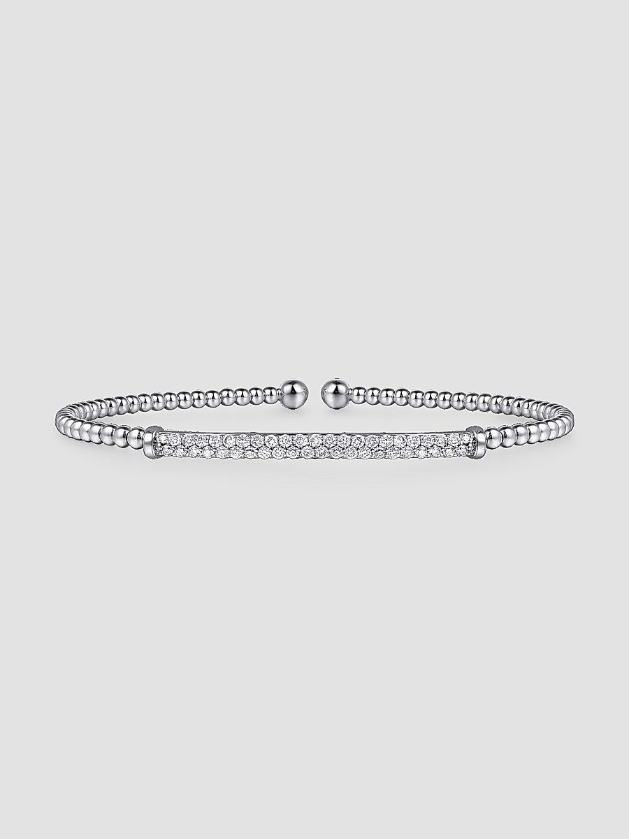 Gabriel & Co Women's Bujukan 14K White Gold & 0.30 TCW Diamond Beaded Cuff - White Gold