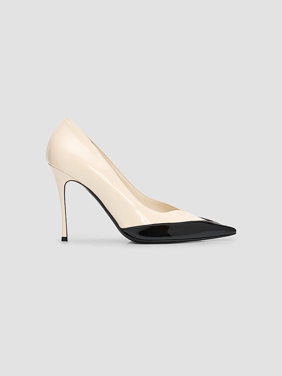 Women's Varina 90MM Two-Tone Patent Leather Pumps - Mascarpone - Size 9.5