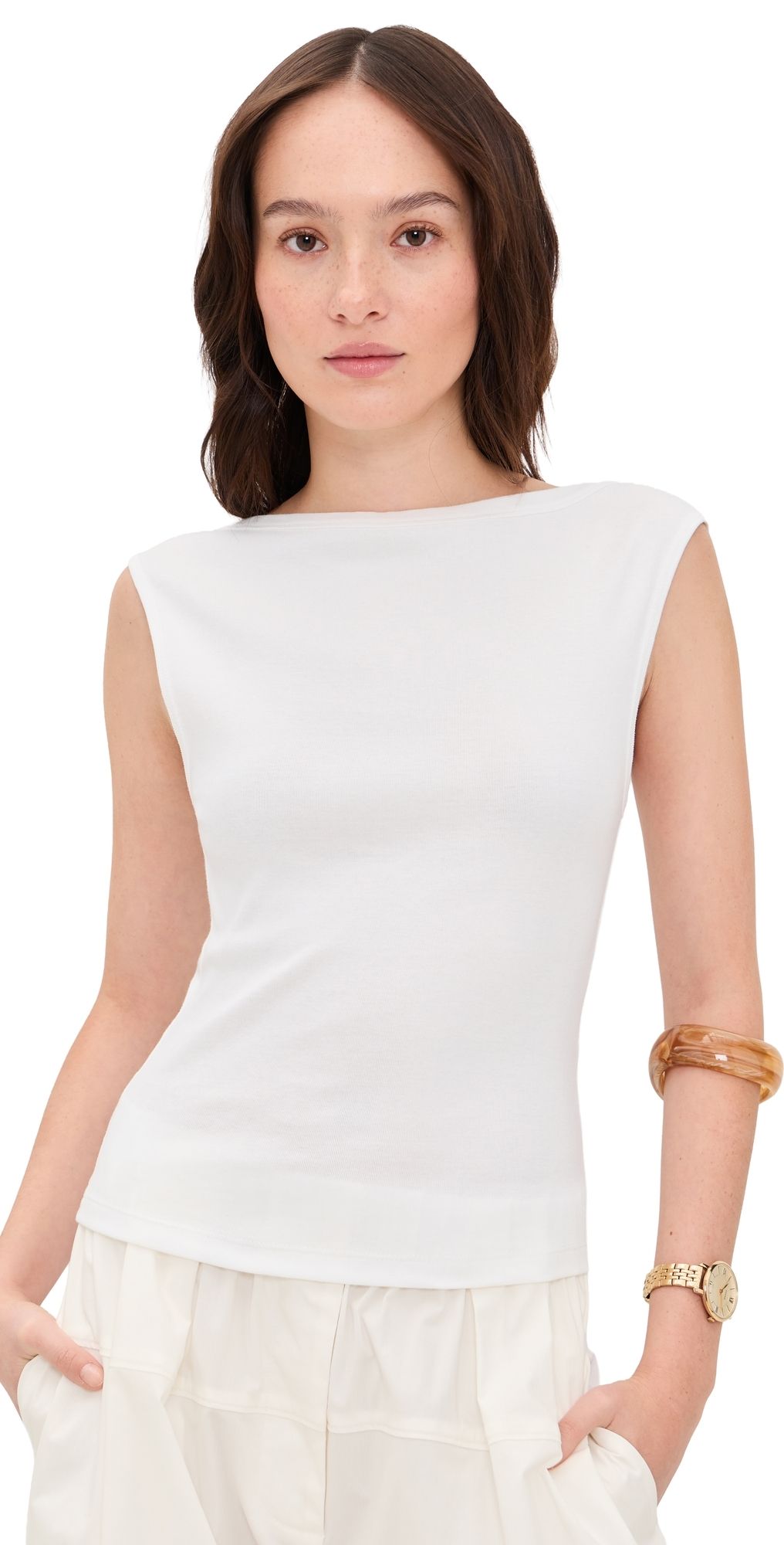 St. Agni Cotton Ballerina Top White XL