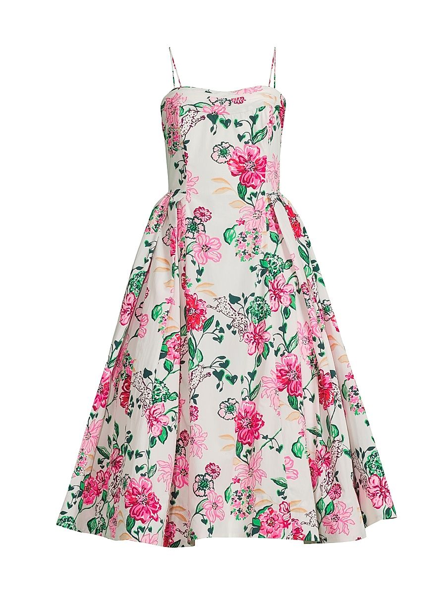 Women's Lillyanna Floral Fit-&-Flare Dress - Coconut - Size 12
