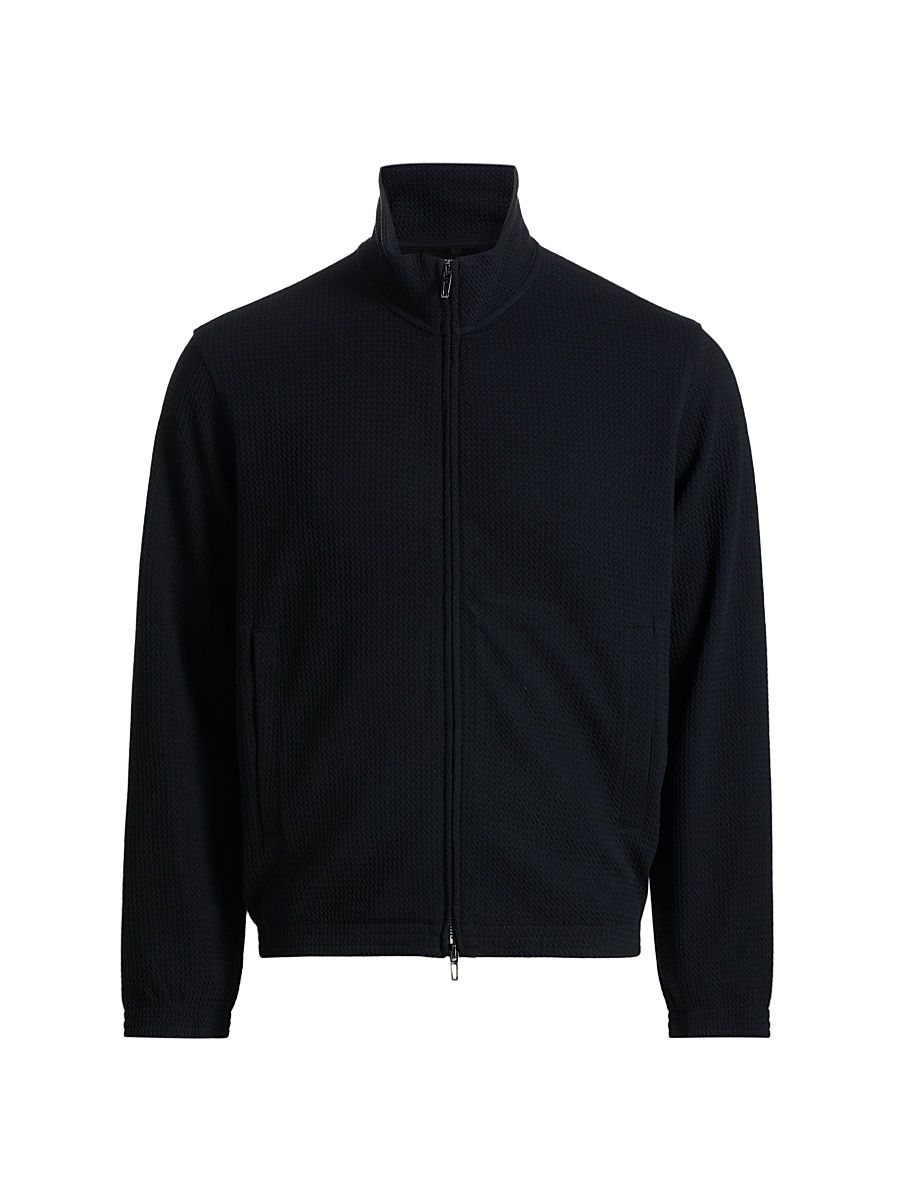 Men's Textured Jersey Track Jacket - Iconic Blue Navy - Size XXL