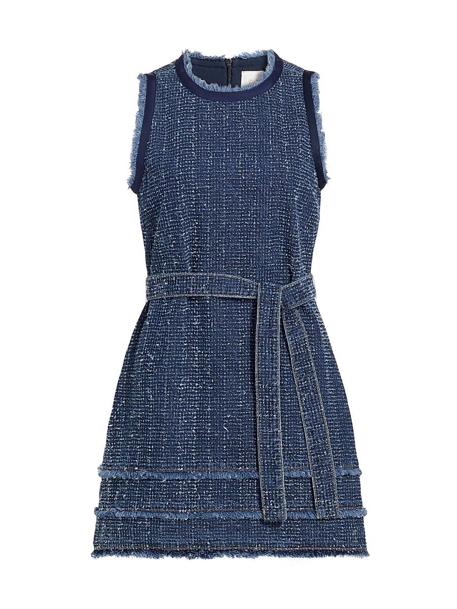 Women's Denim Bouclé Minidress - Indigo - Size 10