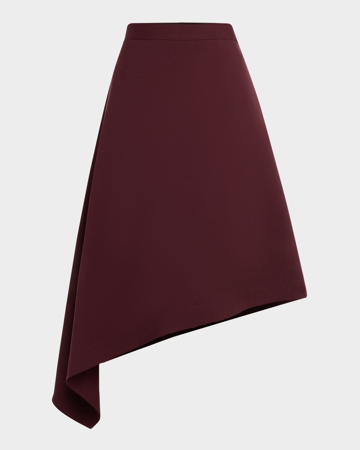 Asymmetric Light Sartorial Wool Midi Skirt