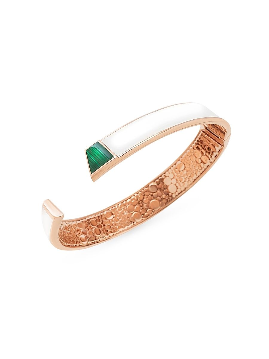 Women's Volumi 18K Rose Gold, Enamel & Malachite Cuff - Rose Gold