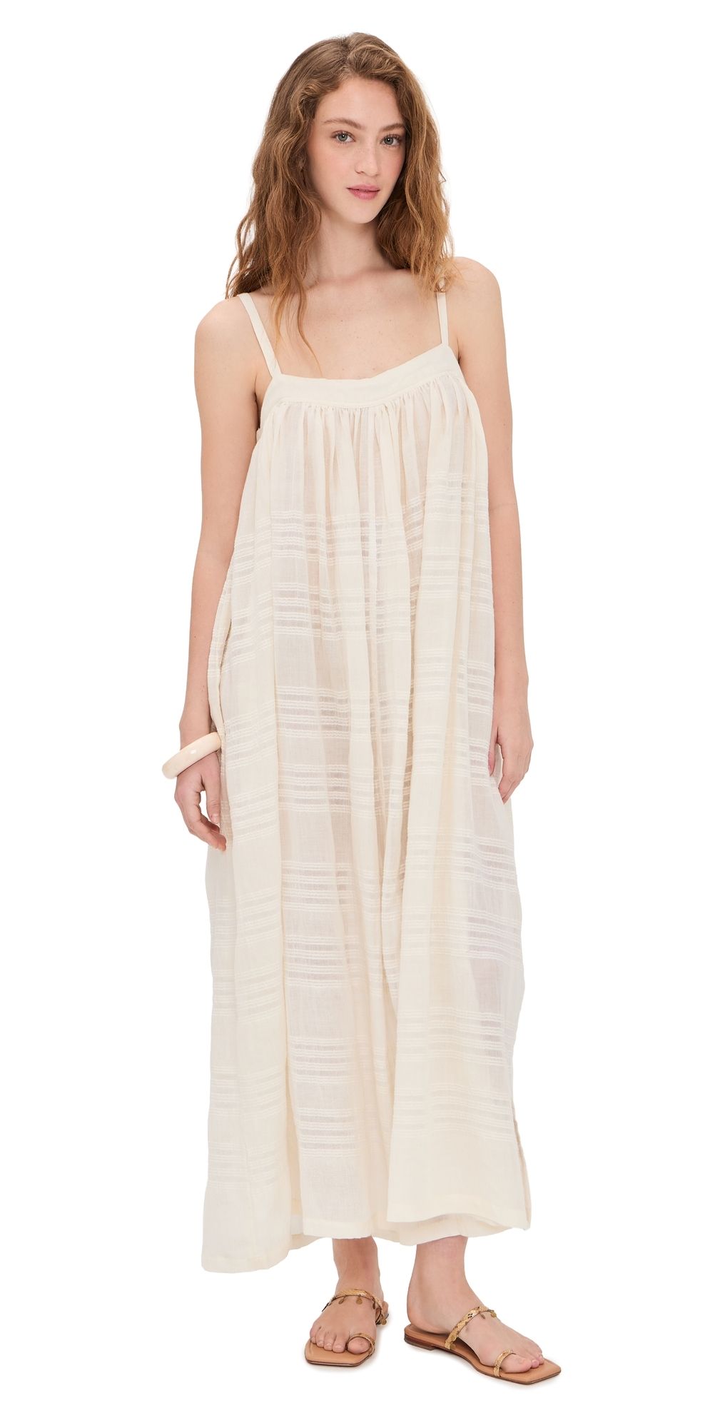 lemlem Eda Slip Dress Lacee Cream XS