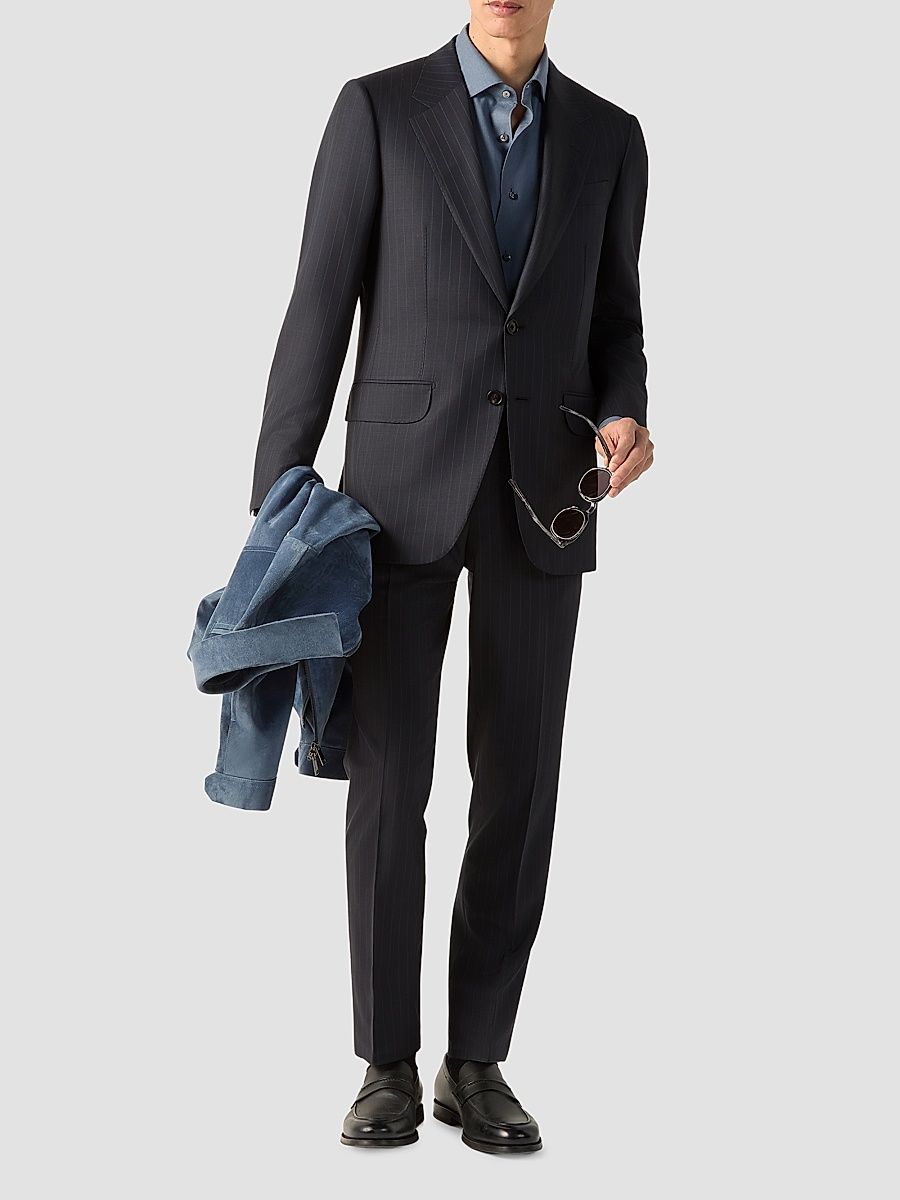 Men's Trofeo 120mila Wool Suit - Dark Grey - Size 48
