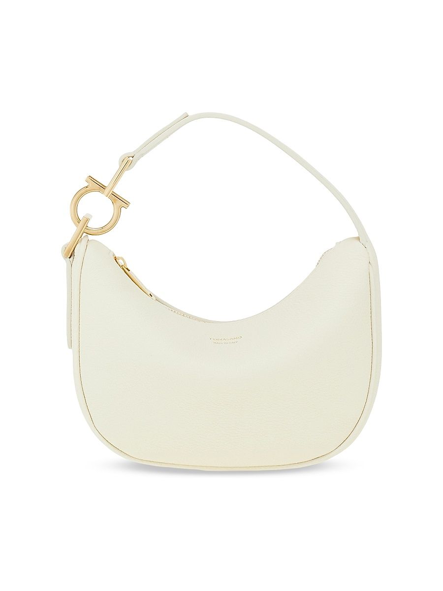 Women's Smile Leather Gancini Top Handle Bag - Mascarpone