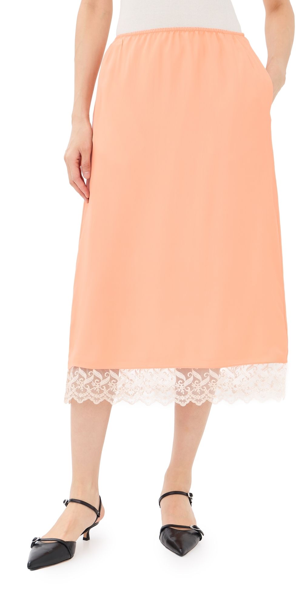 Simone Rocha Lace Trim Negligee Skirt Clementine 8