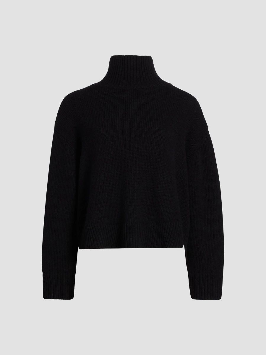 Nili Lotan Women's Omaria Wool Turtleneck Sweater - Black - Size XL