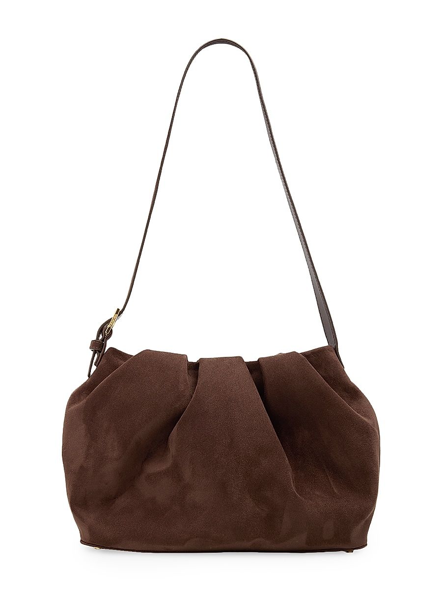 Women's Lara Faux Suede Shoulder Bag - Ebony