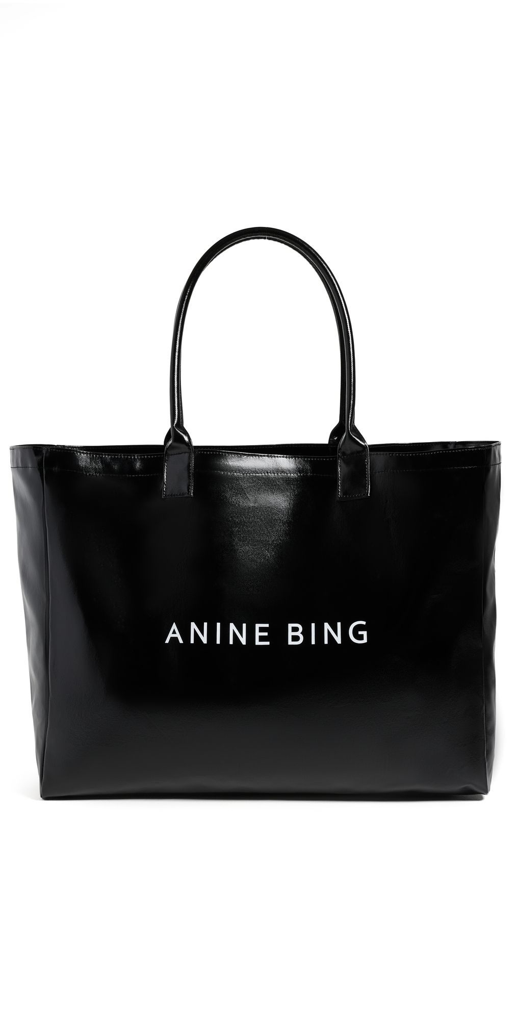 ANINE BING Leo Coated Canvas Tote Bag Black One Size