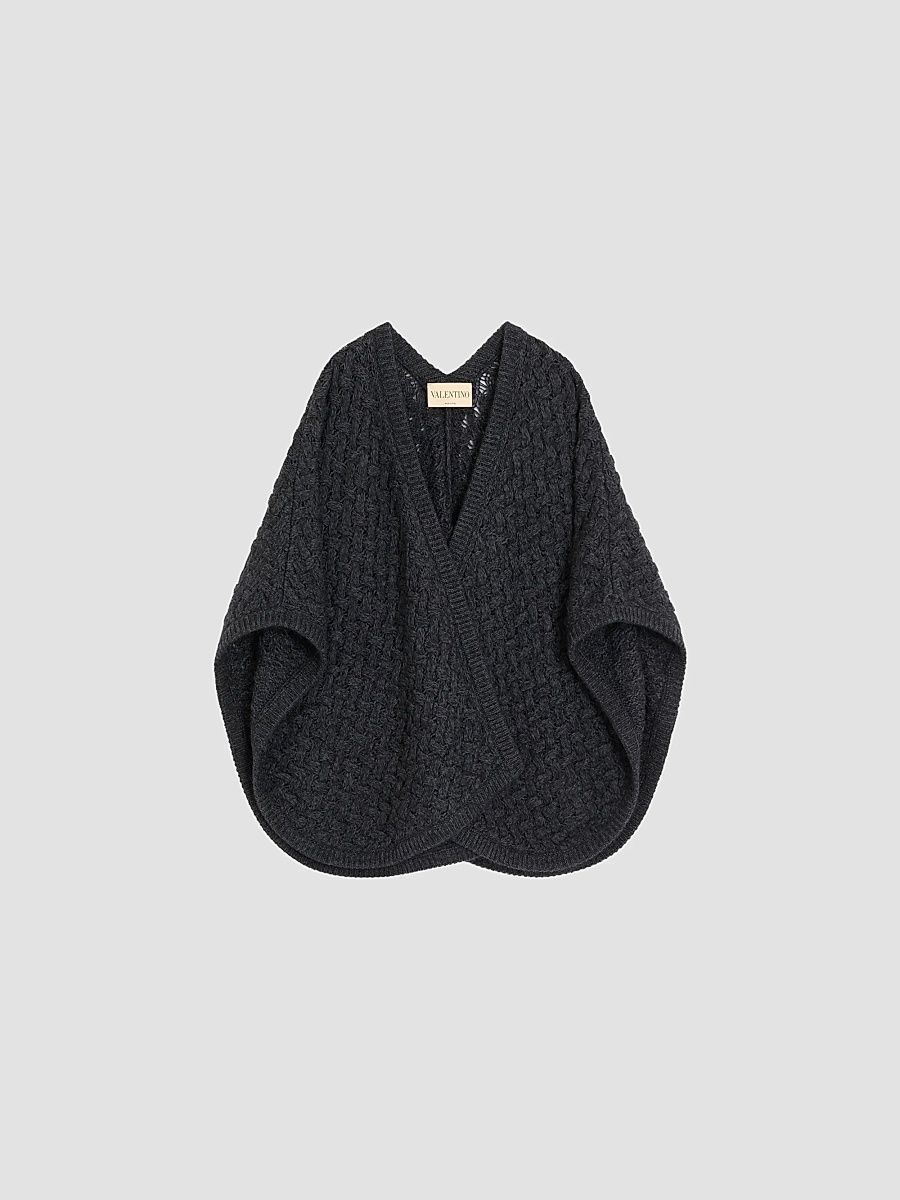 Valentino Women's Wool and Mohair Poncho - Anthracite