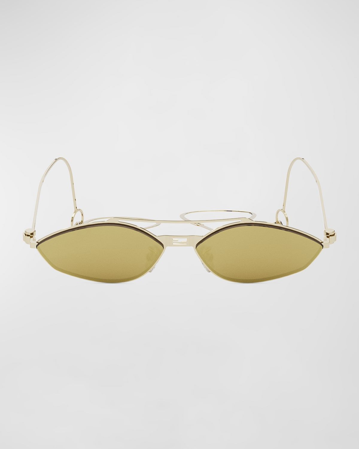 Rimless Geometric Metal Aviator Sunglasses