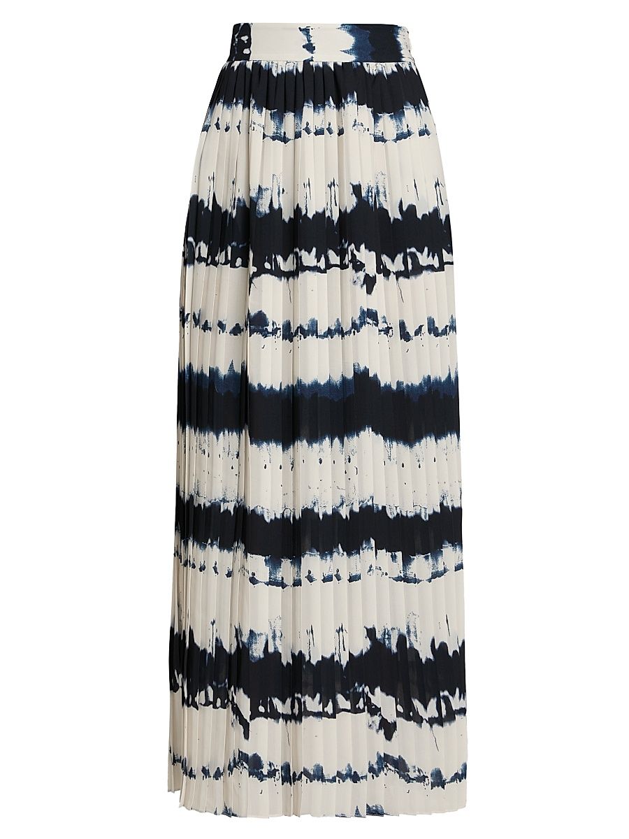 Women's Dillon Pleated Tie-Dye Midi-Skirt - Outerspace Multi Tie Dye - Size 14