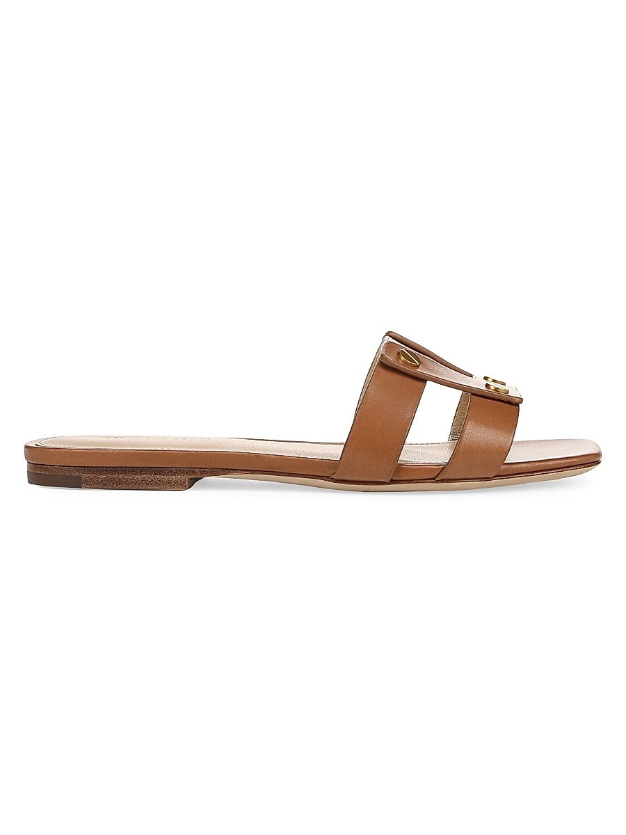 Women's Via Slide Leather Sandals - Honey - Size 9