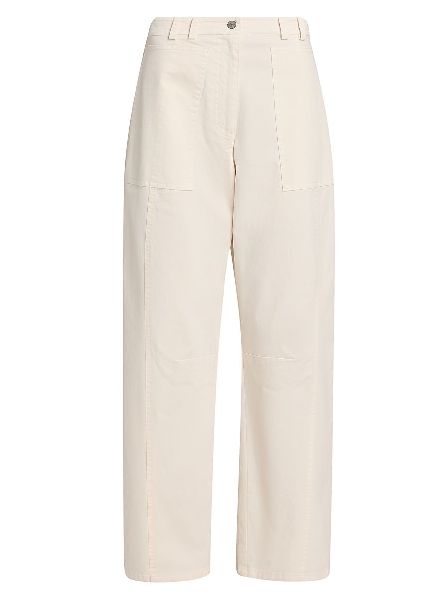 Women's Lunar Stretch-Cotton Straight-Leg Pants - Bone - Size 6
