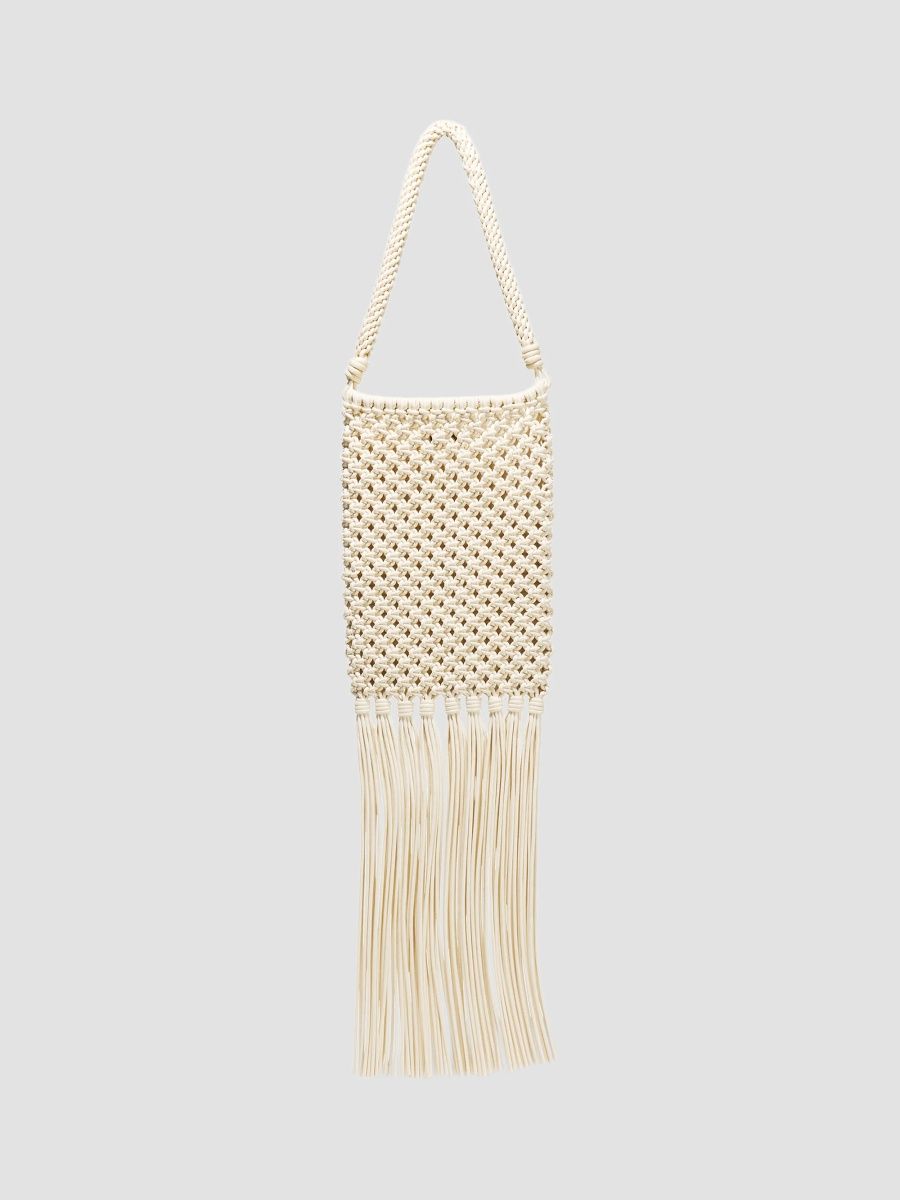 Carolina Herrera Women's Sol Macramé Cotton Shoulder Bag - Pearl