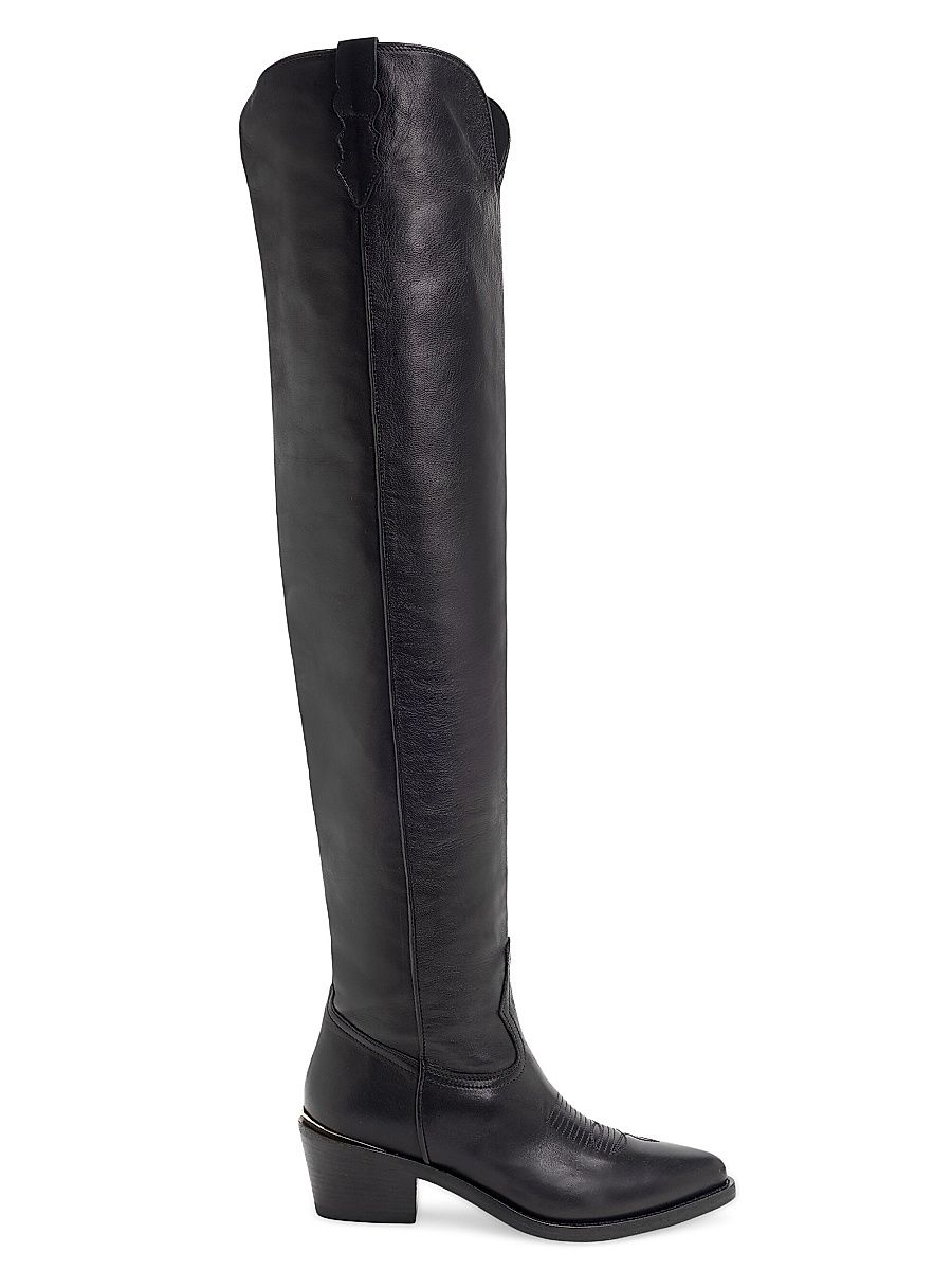 Women's Julia 55MM Over-the-Knee Leather Boots - Nero - Size 12