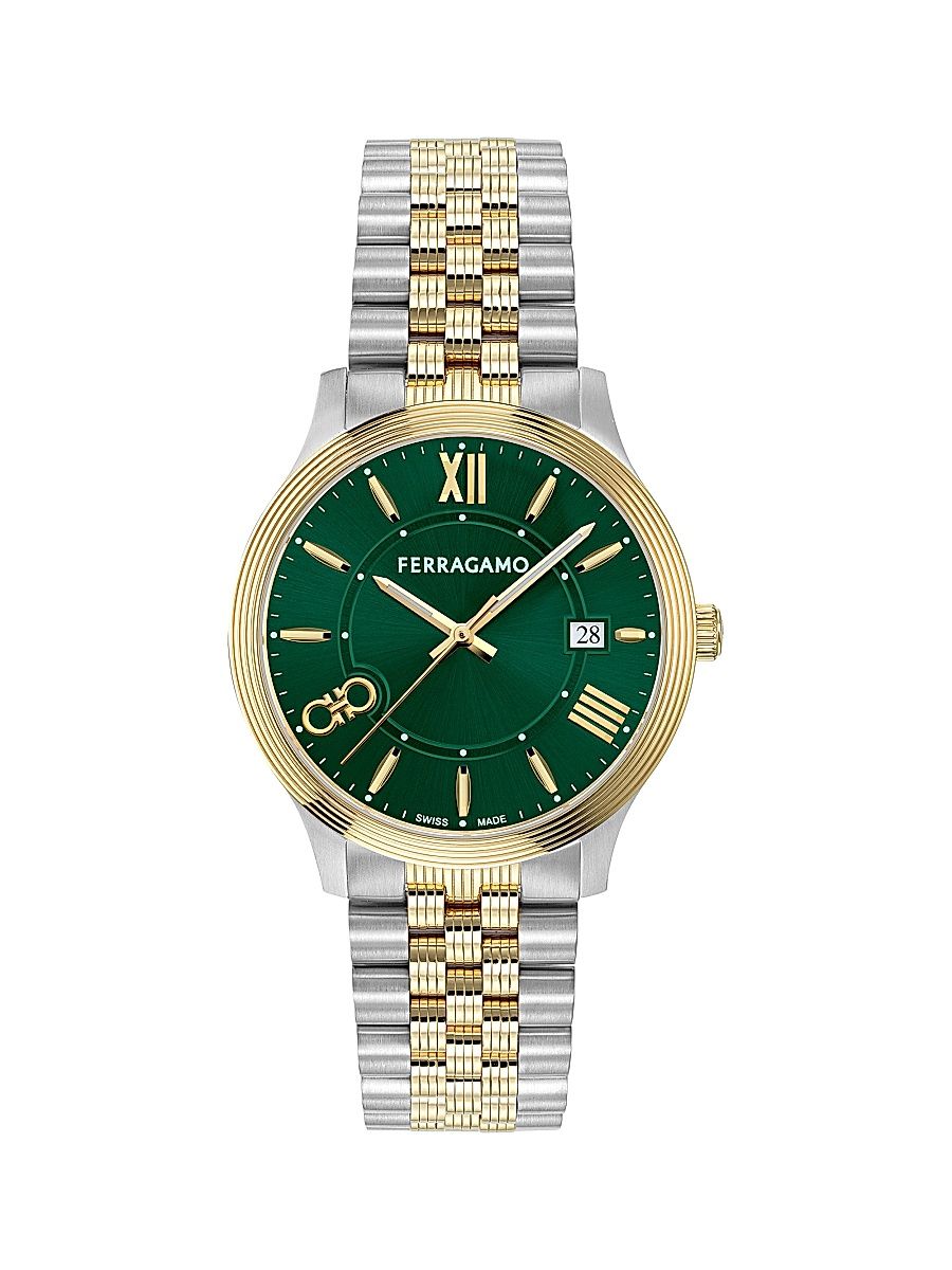 Men's Duo Stainless Steel Bracelet Watch/40MM - Two Tone