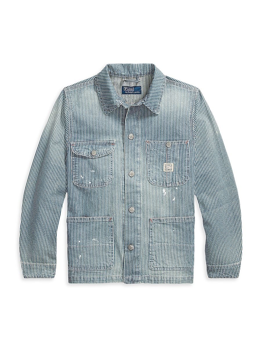 Little Boy's & Boy's Striped Denim Jacket - Curt Wash - Size 10