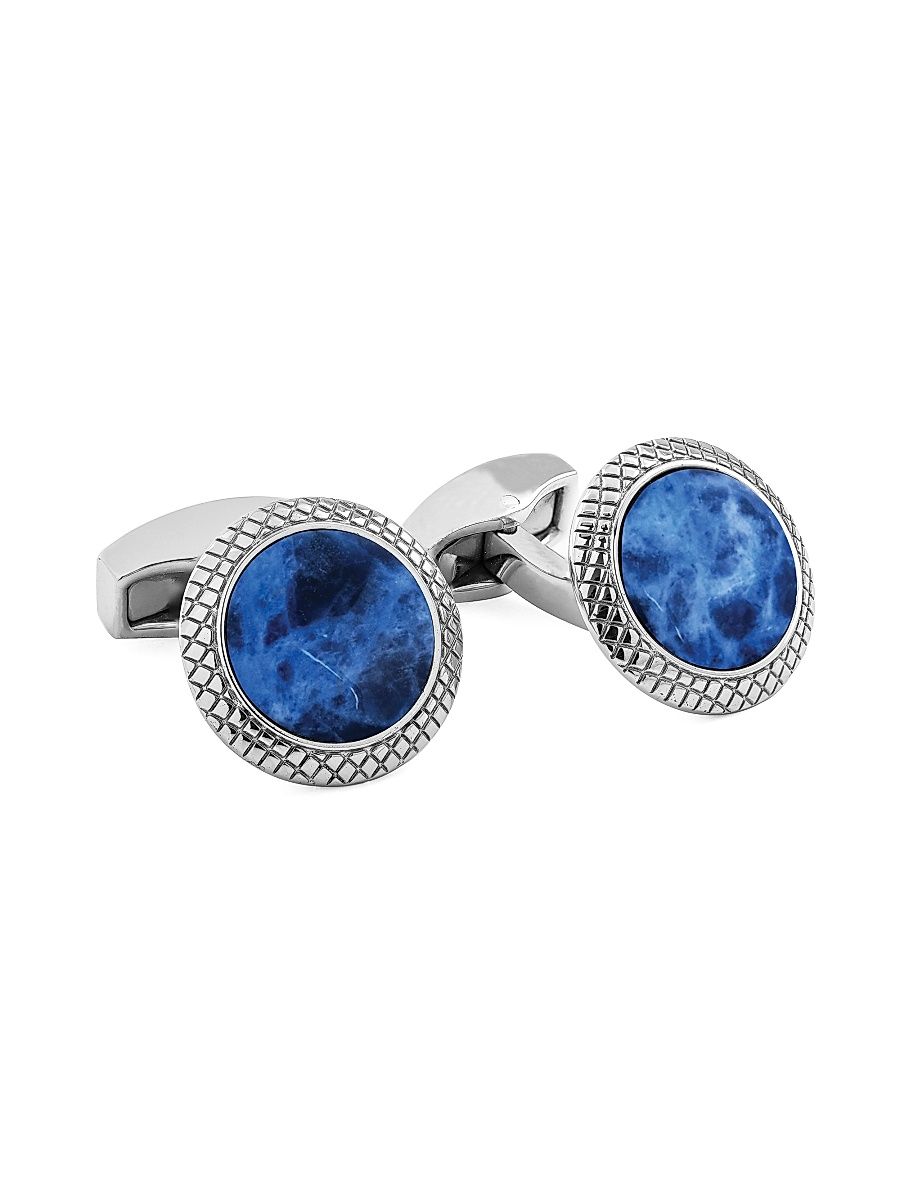 Men's Bullsete Sodalite Cufflinks - Blue